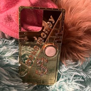 Gold Iphone 13 Pro Max Plus make money case with gold pop socket